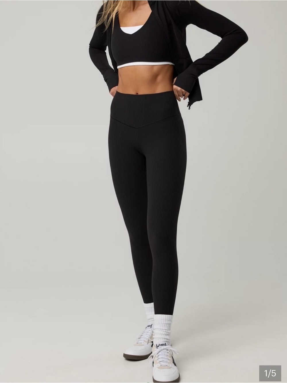 Offline by Aerie Goals hi rise 7/8 Black High-Rise Leggings 0511